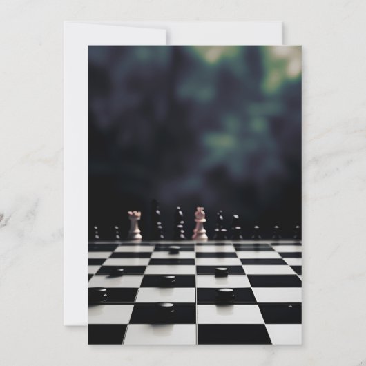 Leuke Schaakkoning en Koningin Spel Nacht 13e Verj Kaart (Achterkant)