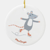 Leuke schaatsmuis gepersonaliseerd keramisch ornament (Achterkant)