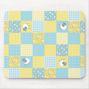 Leuke schapen: Country-stijl, Faux Patchwork Mouse Muismat