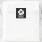 Leuke schapen denken dat je tekst toevoegt vierkante sticker (Tas)