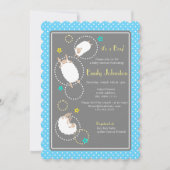 Leuke schapenjongen baby shower uitnodiging (Voorkant)