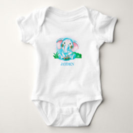 Leuke schattige blauwe waterverf olifant romper