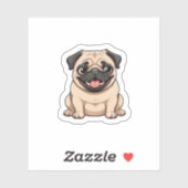 Leuke schattige dikke hond sticker (Vel)