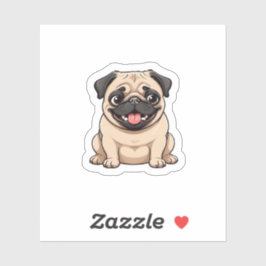 Leuke schattige dikke hond sticker