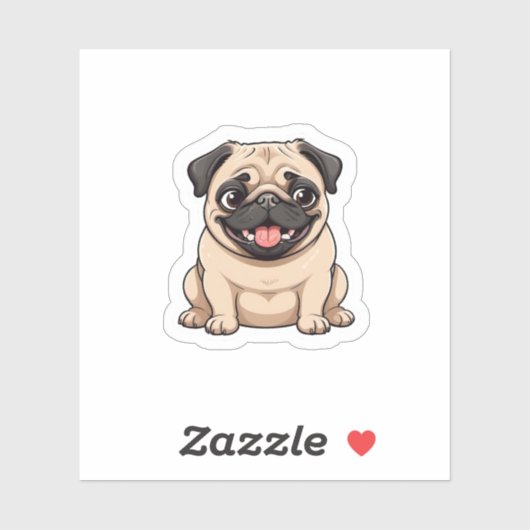 Leuke schattige dikke hond sticker (Vel)