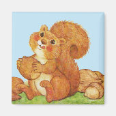 Leuke Schattige Eekhoorn Noten Magneet (Voorkant)