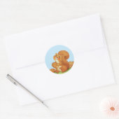 Leuke Schattige Eekhoorn Noten Ronde Sticker (Envelop)