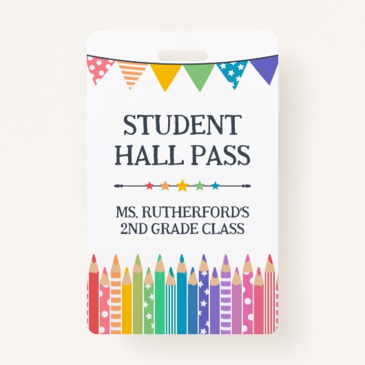 Leuke Schattige gekleurde potloden Student Hall Pa Badge (Voorkant)
