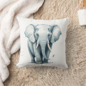 Leuke Schattige Grijze Olifant Home Decor Kwekerij Kussen (Deken)