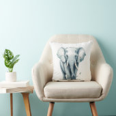 Leuke Schattige Grijze Olifant Home Decor Kwekerij Kussen (Stoel)
