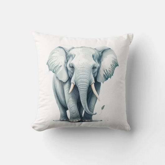 Leuke Schattige Grijze Olifant Home Decor Kwekerij Kussen (Voorkant)