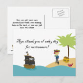 Leuke schattige jongen piraat dank je briefkaart (Voorkant / Achterkant)
