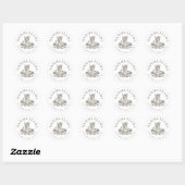 Leuke Schattige Llama Waterverf Schets Bloemen Ronde Sticker (Vel)