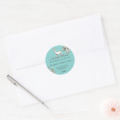 Leuke Schattige Llama Waterverf Schets Bloemen Ronde Sticker (Envelop)