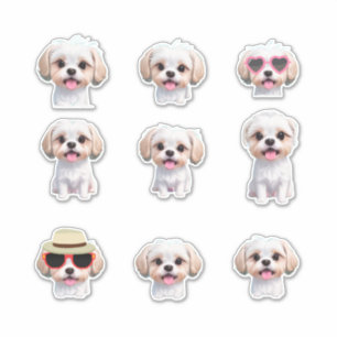 Leuke Schattige Maltese Puppy Stickers
