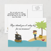 Leuke schattige meisje piraat dank je briefkaart (Voorkant / Achterkant)