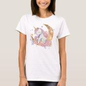 Leuke schattige moderne regenboog magische roze Ee T-shirt (Voorkant)