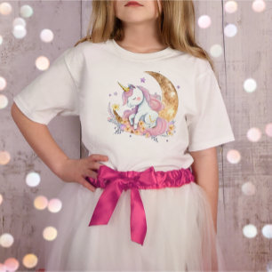 Leuke schattige moderne regenboog magische roze Ee T-shirt