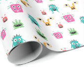 Leuke Schattige Monsters Kleurrijke Kinder Jongens Cadeaupapier (Rol Hoek)