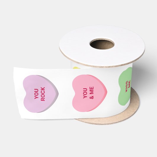 Leuke schattige pastel kleuren aangepaste gesprek satijnen lint (Spoel)