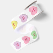 Leuke schattige pastel kleuren aangepaste gesprek satijnen lint (Achterkant)