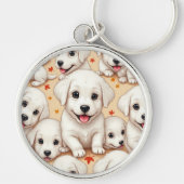 Leuke  schattige puppies sleutelhanger (Voorkant)