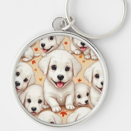 Leuke  schattige puppies sleutelhanger (Voorkant)