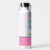 Leuke Schattige Rommelige Robot Schilderij Spatten Waterfles (Voorkant)
