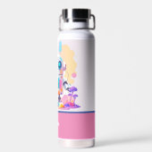 Leuke Schattige Rommelige Robot Schilderij Spatten Waterfles (Achterkant)