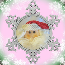 Leuke Schattige Santa Face Christmas Tin Sneeuwvlok Ornament