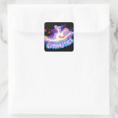 Leuke Schattigee aangepaste gepersonaliseerde gymn Vierkante Sticker (Tas)