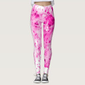 Leuke, Schattigee, Artsy Hot Pink Paint Splatter Leggings (Voorkant)