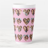 Leuke Schattigee Custom 4-Photo Heart Pattern, Pas Latte Mok (Voorkant)