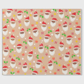 Leuke Schattigee feestelijke Kerstman Kerst Cadeaupapier (Vlak)