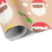 Leuke Schattigee feestelijke Kerstman Kerst Cadeaupapier (Rol Hoek)