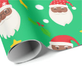 Leuke Schattigee feestelijke Kerstman Kerst Cadeaupapier (Rol Hoek)