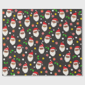 Leuke Schattigee feestelijke Kerstman Kerst Cadeaupapier (Vlak)