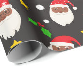 Leuke Schattigee feestelijke Kerstman Kerst Cadeaupapier (Rol Hoek)