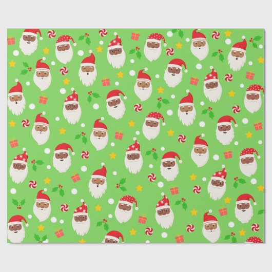 Leuke Schattigee feestelijke Kerstman Kerst Cadeaupapier (Vlak)