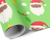 Leuke Schattigee feestelijke Kerstman Kerst Cadeaupapier (Rol Hoek)