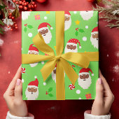 Leuke Schattigee feestelijke Kerstman Kerst Cadeaupapier