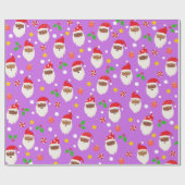 Leuke Schattigee feestelijke Kerstman Kerst Cadeaupapier (Vlak)