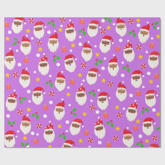 Leuke Schattigee feestelijke Kerstman Kerst Cadeaupapier (Vlak)