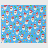 Leuke Schattigee feestelijke Kerstman Kerst Cadeaupapier (Vlak)