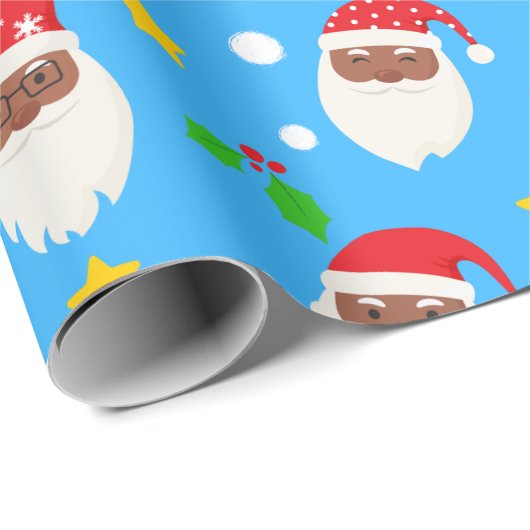 Leuke Schattigee feestelijke Kerstman Kerst Cadeaupapier (Rol Hoek)