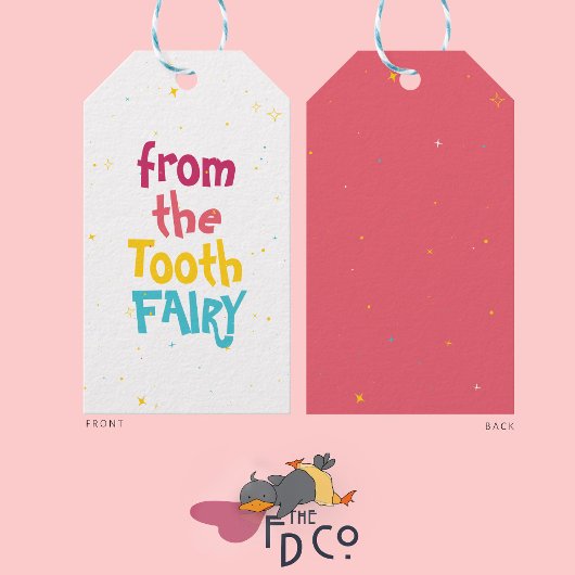 Leuke Schattigee grillige "van de tandenfee" sterr Cadeaulabel