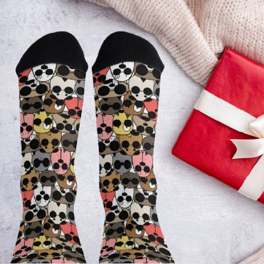 Leuke Schattigee Honden met Glazen Crew Sock Sokken