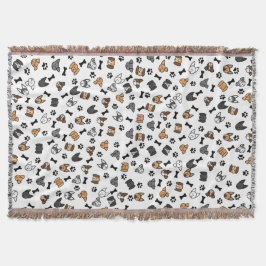 Leuke Schattigee Hondenrassen met Botten en Paw Pr Deken