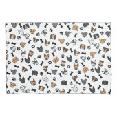 Leuke Schattigee Hondenrassen met Botten en Paw Pr Kussensloop (Voorkant)