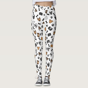 Leuke Schattigee Hondenrassen met Botten en Paw Pr Leggings